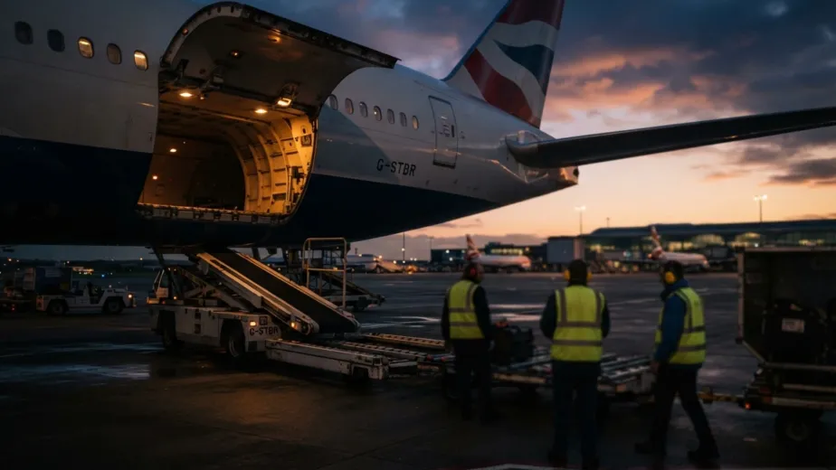 Aircraft cargo loading for a repatriation flight from the UAE