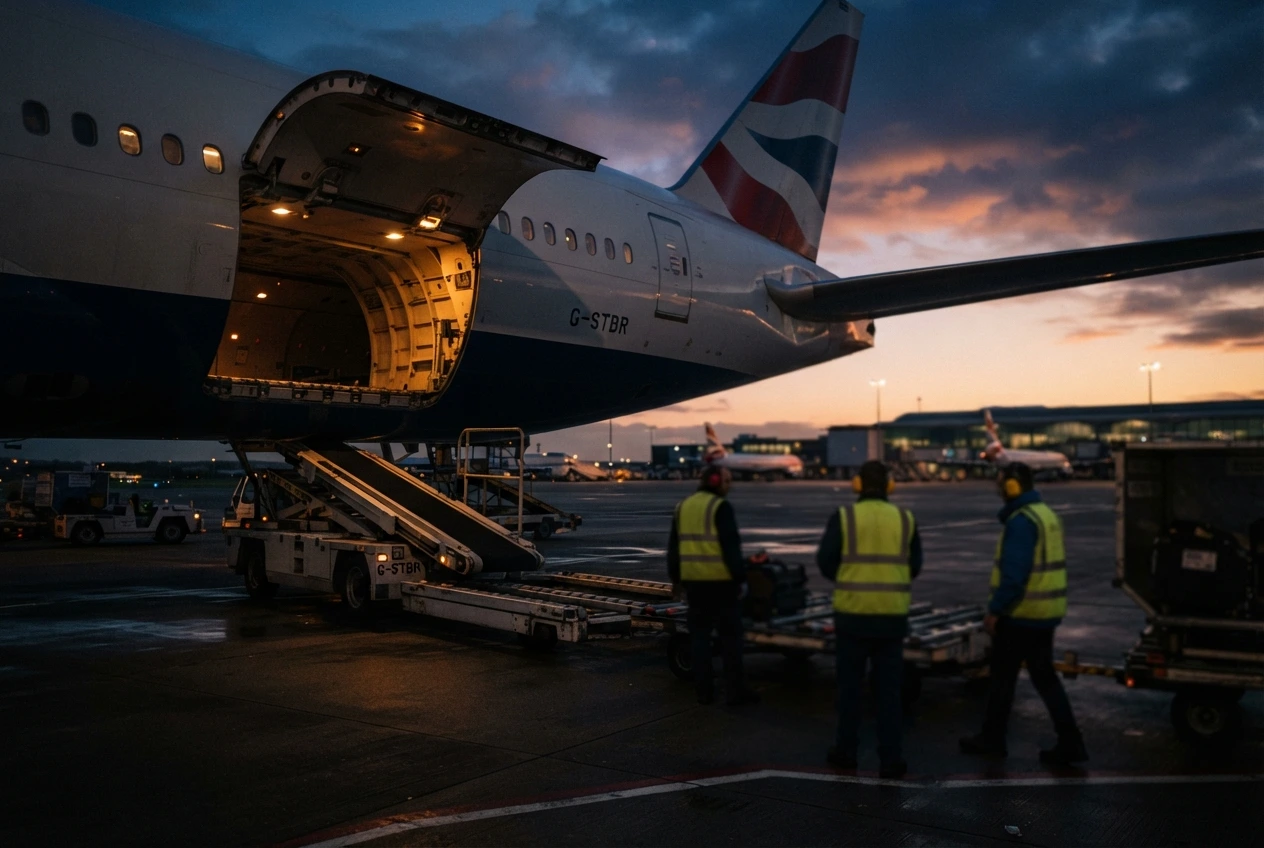 Aircraft cargo loading for a repatriation flight from the UAE