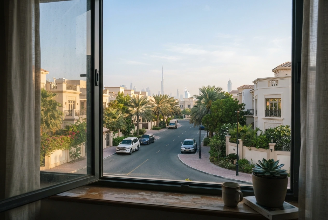 Residential street in Dubai for guidance after someone dies at home